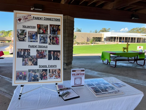 A booth at the Back-to-School Night where the Torrey Pines...