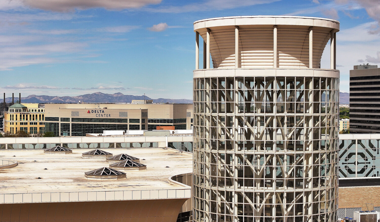 The Salt Palace near the Delta Center in Salt Lake City on Wednesday, May 8, 2024. Jazz owner Ryan ...