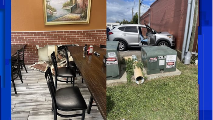 Elderly couple sent to hospital after crashing into Starke restaurant