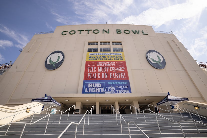 The exterior of Fair Park's newly remodeled Cotton Bowl Stadium in Dallas on Saturday, Sept....