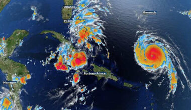 Tropical Depression 9 likely Imelda Sunday; Humberto now a strong Cat 4