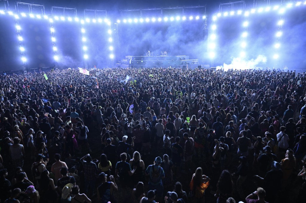 Large crowd at an Electric Zoo Festival concert.