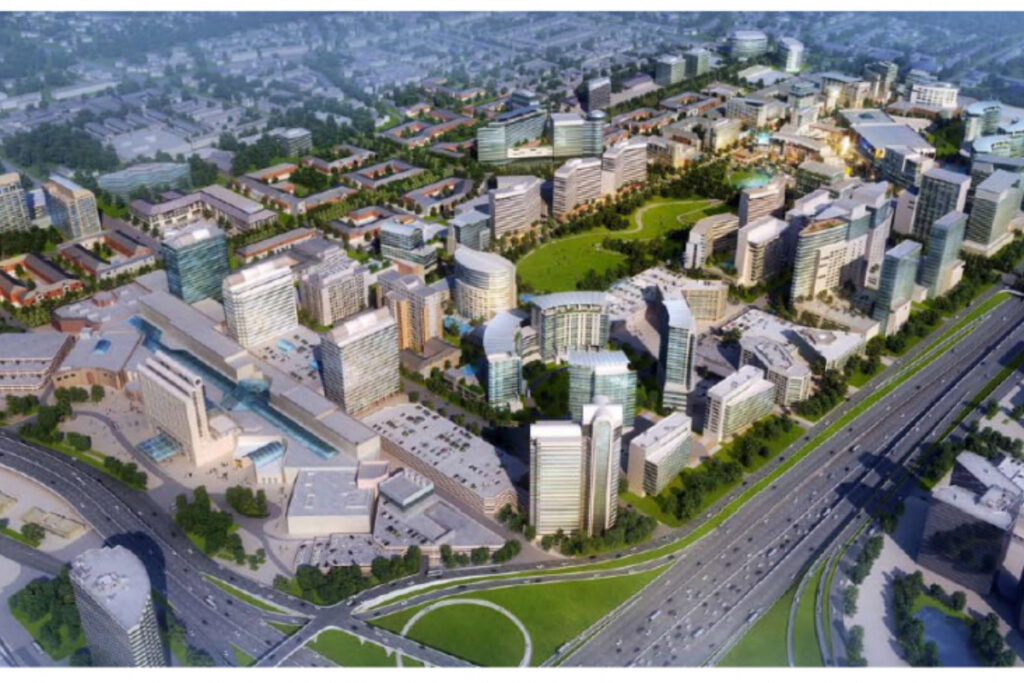 Rendering shows the mixed-used Dallas Midtown development proposed for North Dallas