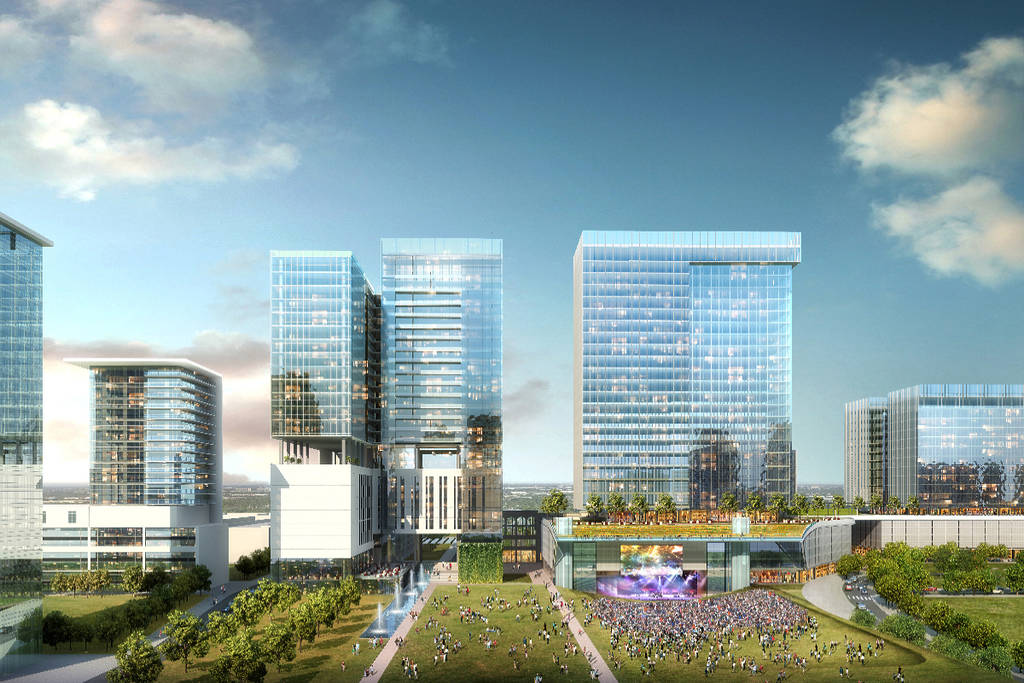 Rendering shows the Central Park concept planned for the Midtown Dallas project.