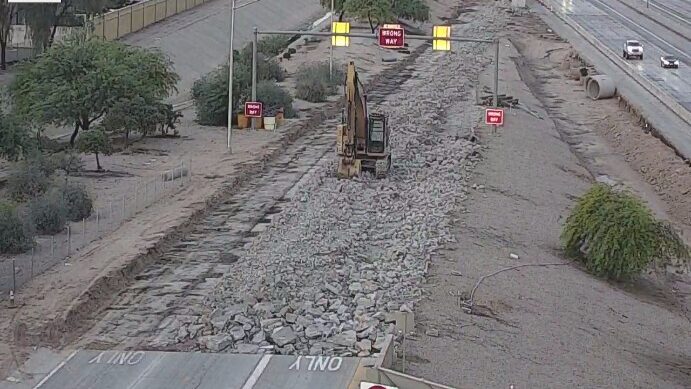 Picture of off-ramp from Loop 202 Santan Freeway at Alma School Road used as illustration for story...