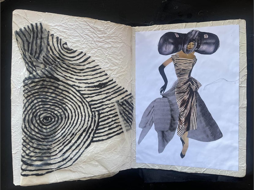 A sketch shows designer Myah Hasbany's vision for an outfit.