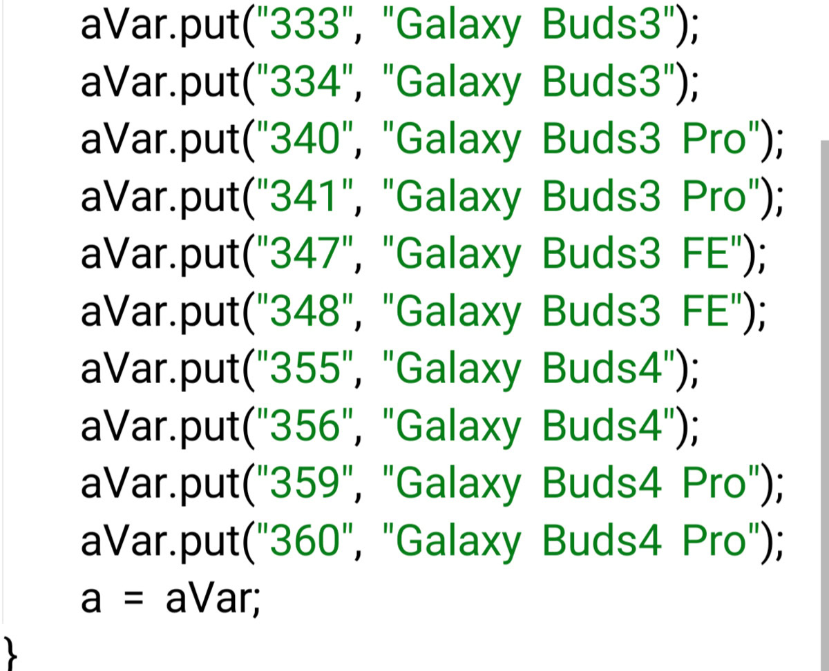 Galaxy Buds 4 code