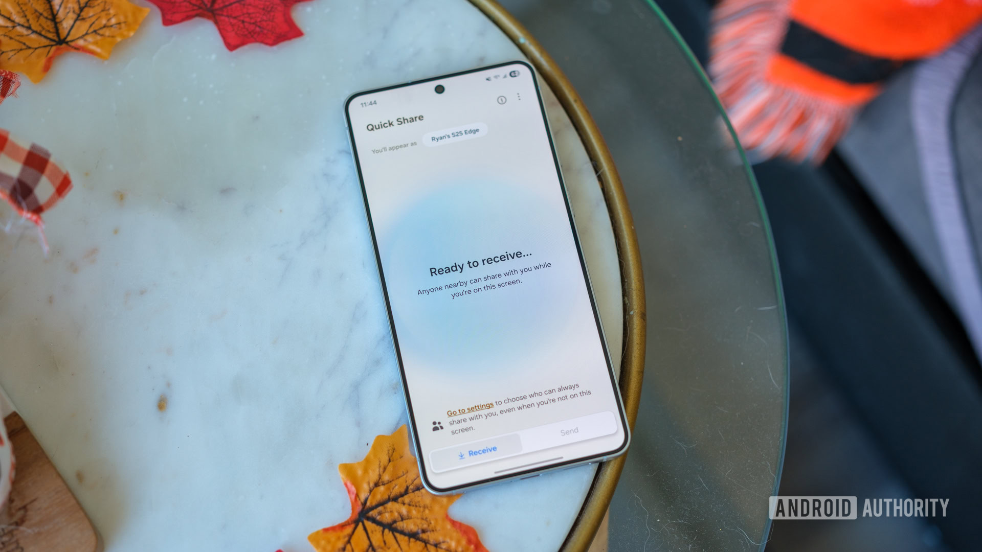 Galaxy S25 Edge One UI 8 quick share