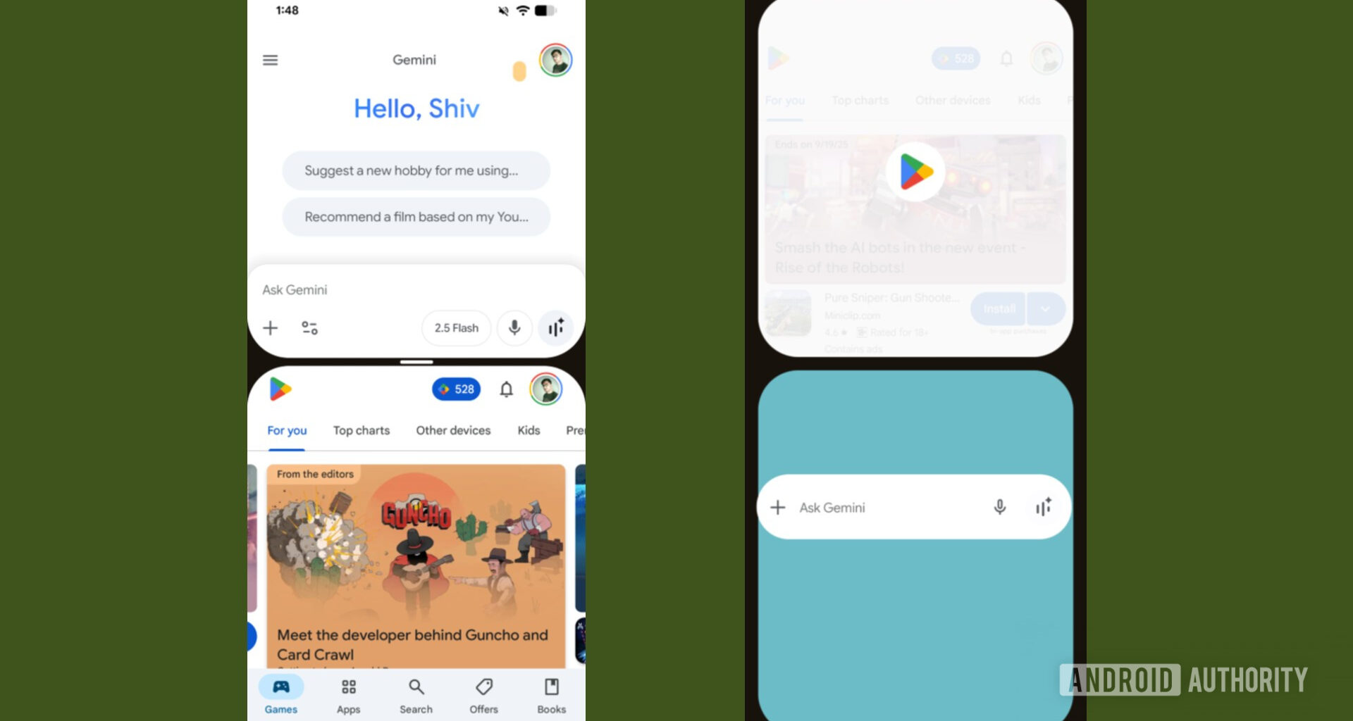 Gemini Split screen Android