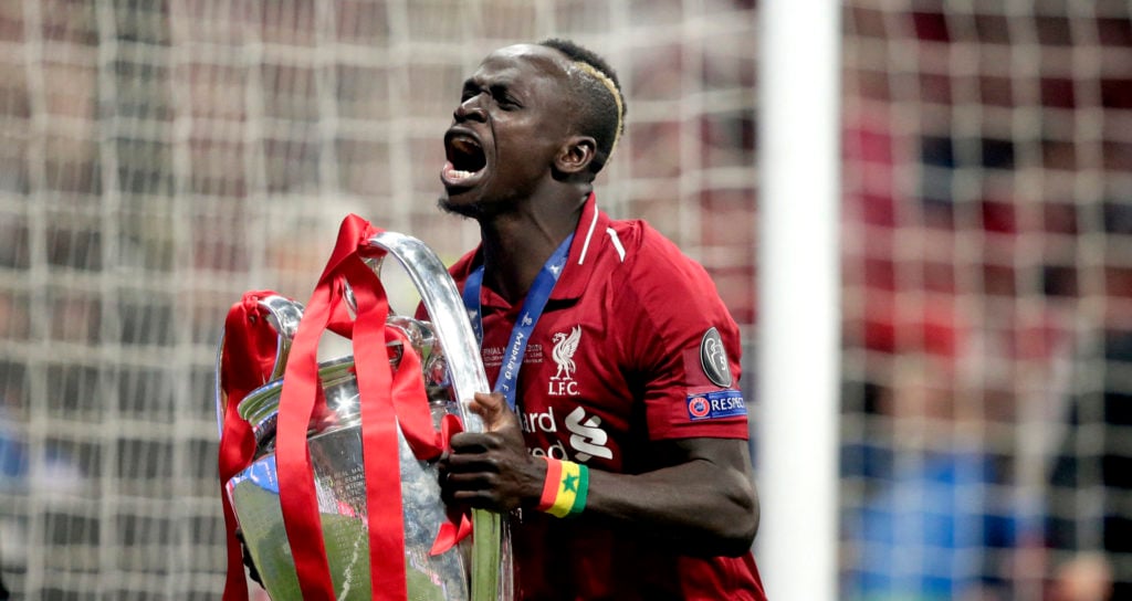Sadio Mane with the Champions League trophy