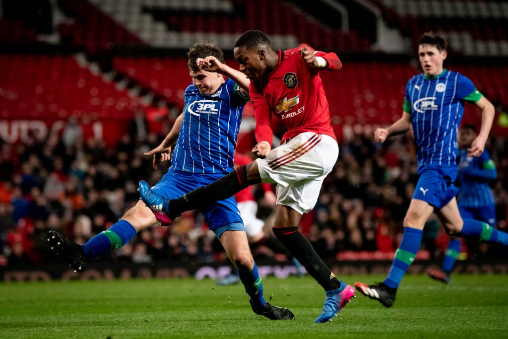 Deji Sotona scores at Old Trafford for Manchester United under-18s