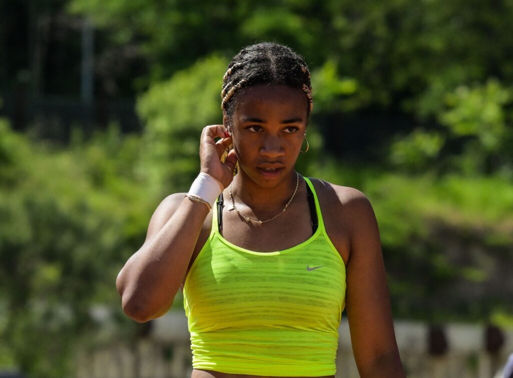 Tyra Grant seen training ahead of the 2025 Italian Open