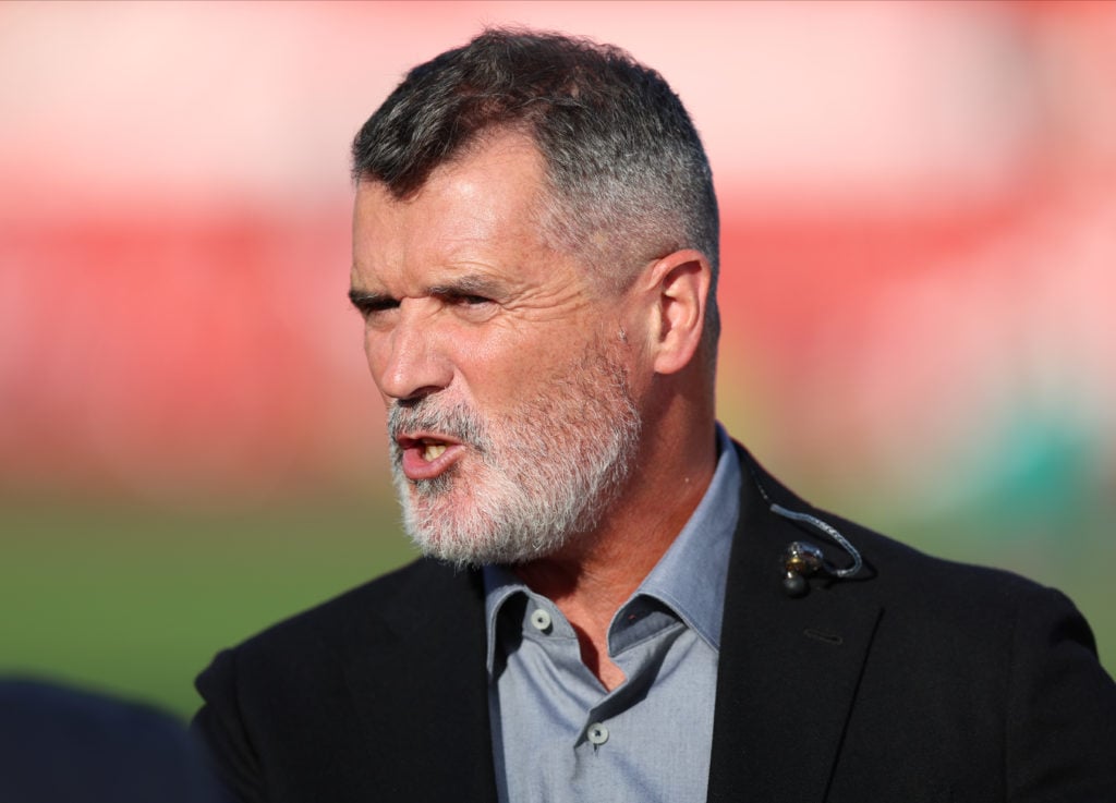 Manchester United legend and Sky Sports pundit Roy Keane on the sideline before the international friendly match between England and Senegal at City Ground in 2025 in Nottingham, England.