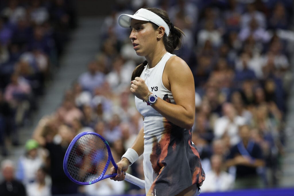 Jessica Pegula reacts during the 2025 US Open semifinal