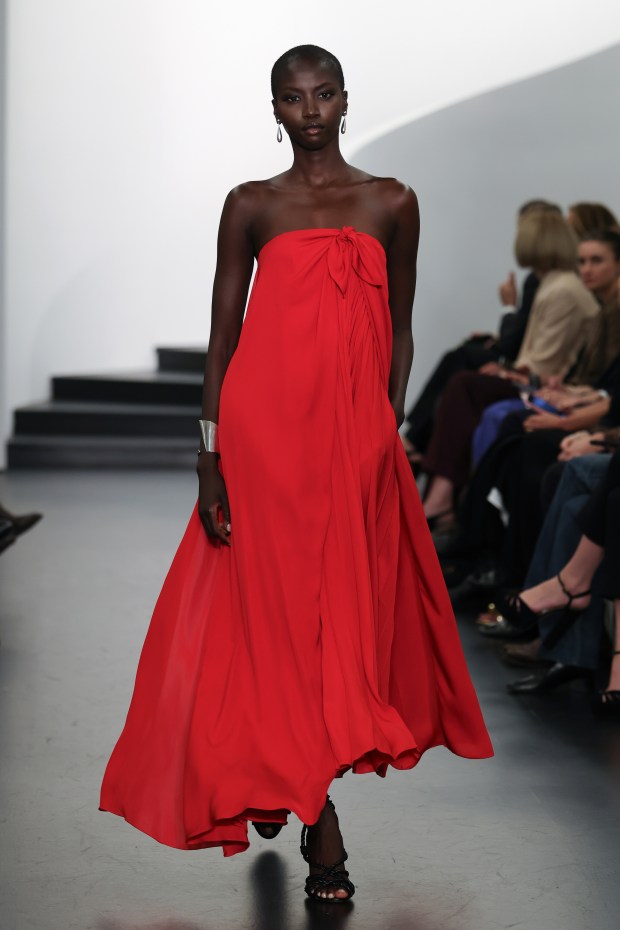 NEW YORK, NEW YORK - SEPTEMBER 10: A model walks the runway at the Ralph Lauren show during September 2025 New York Fashion Week on September 10, 2025 in New York City. (Photo by Dia Dipasupil/Getty Images)