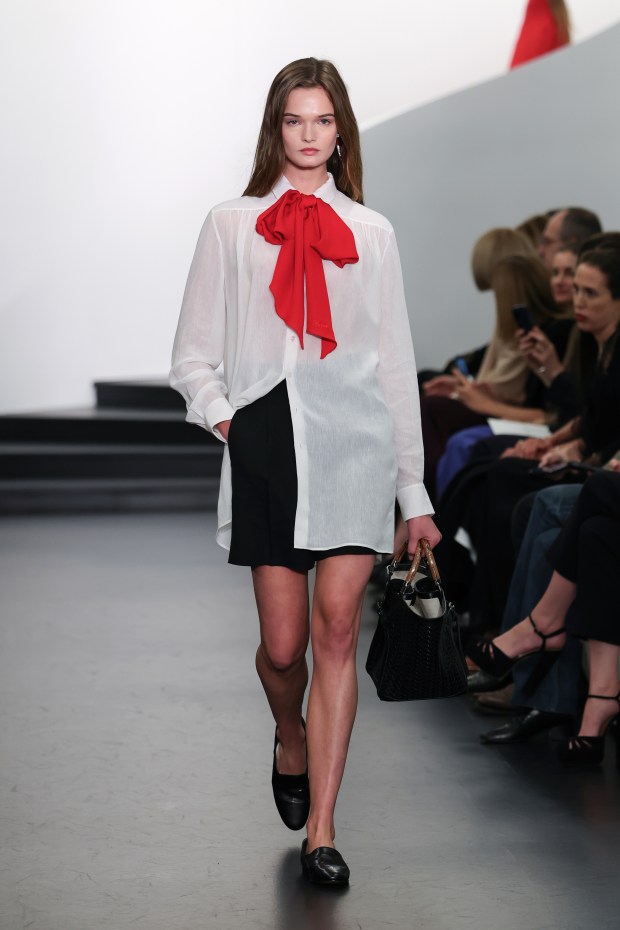 NEW YORK, NEW YORK - SEPTEMBER 10: A model walks the runway at the Ralph Lauren show during September 2025 New York Fashion Week on September 10, 2025 in New York City. (Photo by Dia Dipasupil/Getty Images)