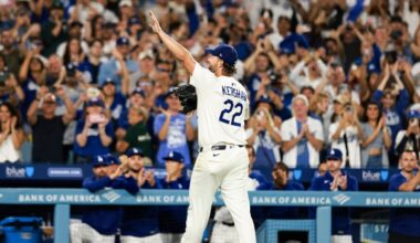 Dodgers rally to win Clayton Kershaw's final start at Dodger Stadium 6-3 against rival Giants, clinch postseason berth for 13th straight season