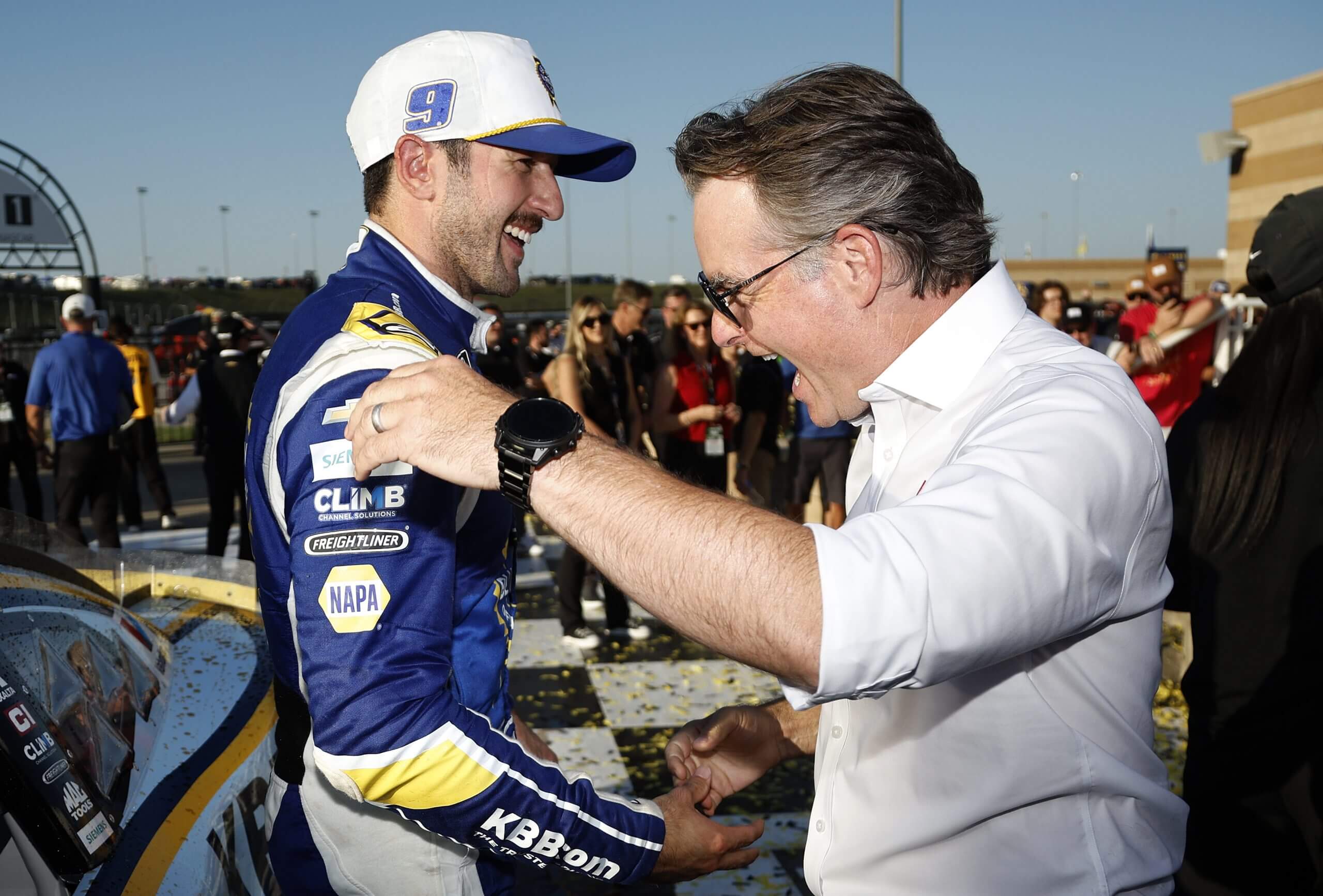 Chase Elliott and Jeff Gordon