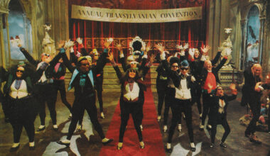 The Rocky Horror Picture Show, including this “Time Warp” scene, was shot in England in 1974, where it had originated as a musical on the London stage the year prior.