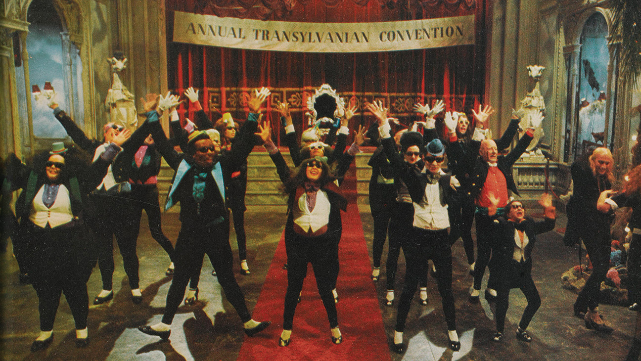 The Rocky Horror Picture Show, including this “Time Warp” scene, was shot in England in 1974, where it had originated as a musical on the London stage the year prior.