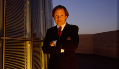 Portrait of American film executive Michael Ovitz, co-founder the Creative Artists Agency, Los Angeles, California, 1987.