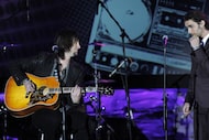Tyson Ritter, right, and Nick Wheeler of The All-American Rejects perform at the 27th Annual...
