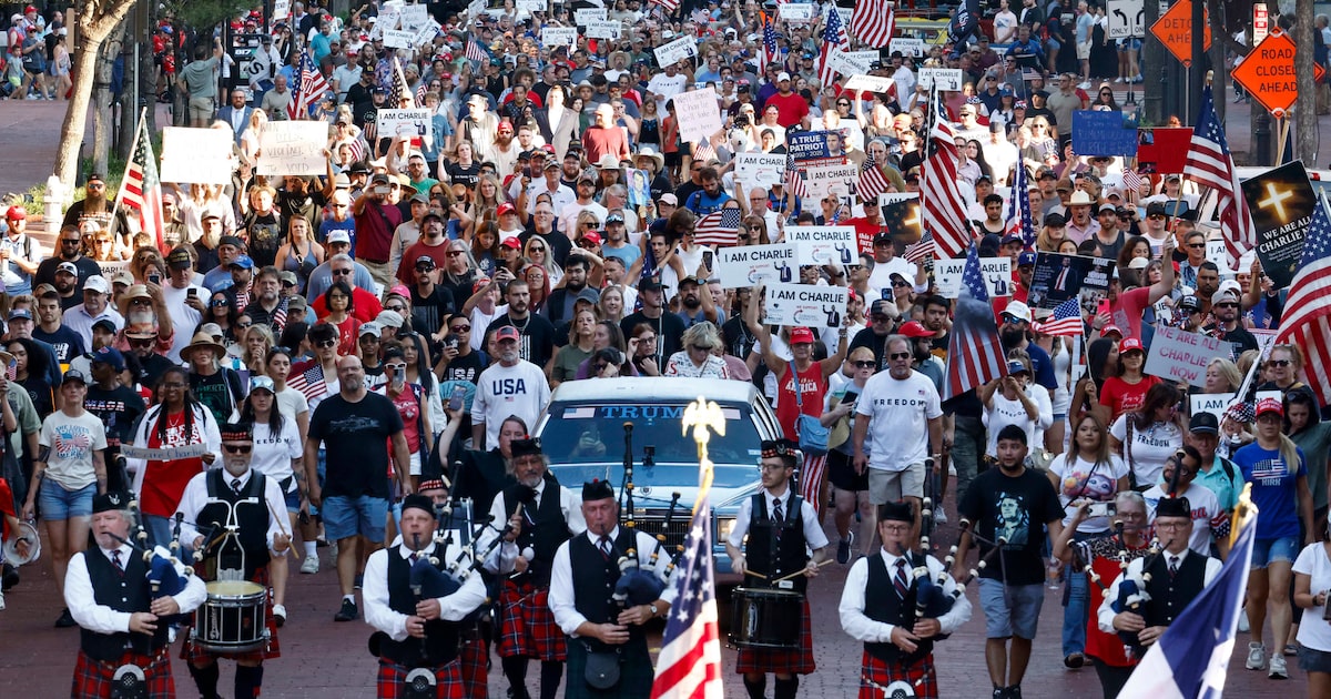 See thousands rally in Fort Worth in honor of Charlie Kirk
