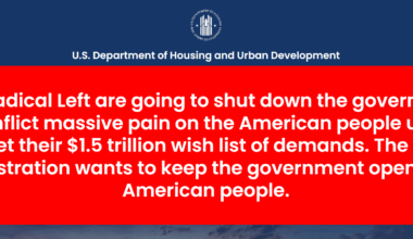 HUD website blames looming shutdown on ‘Radical Left’