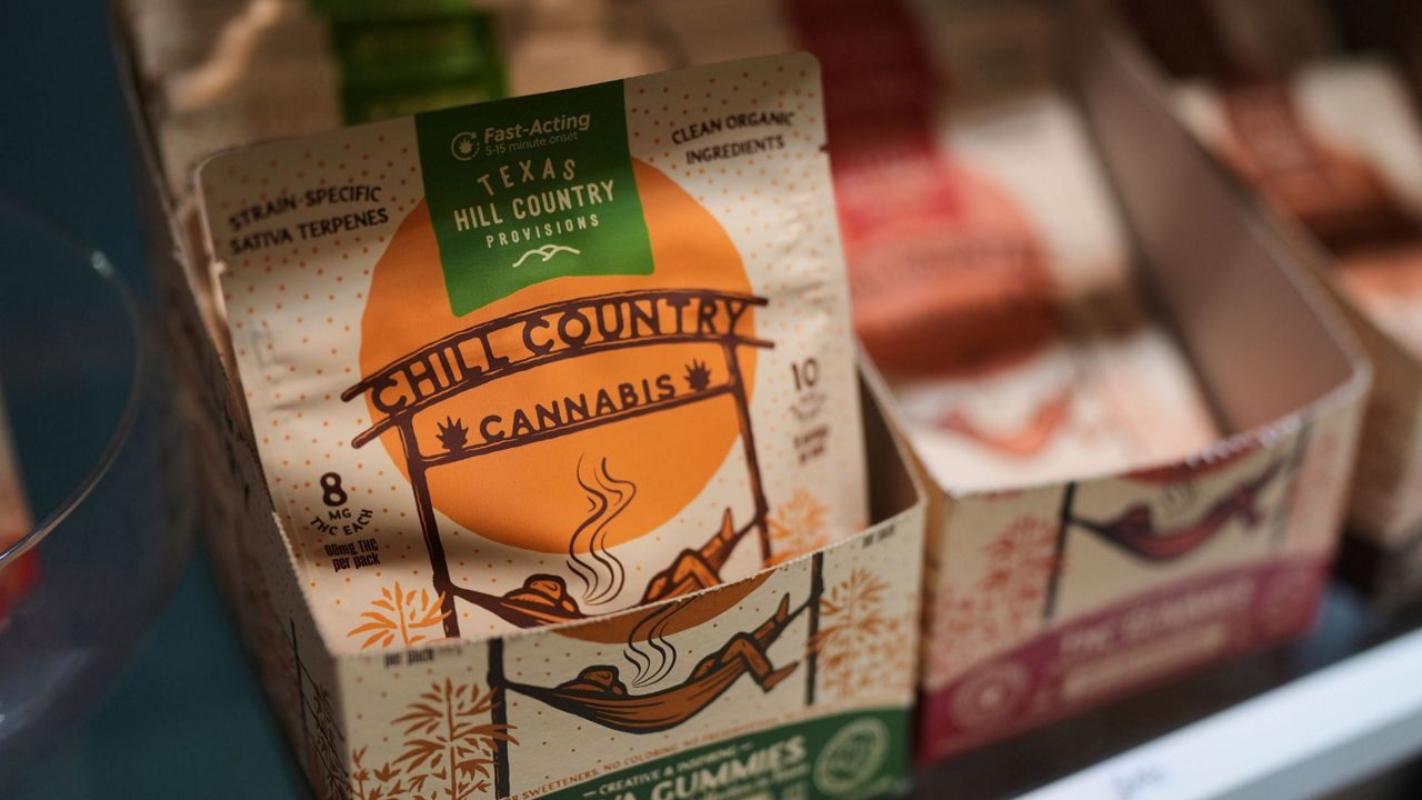 THC products that Texas lawmakers are seeking to ban are seen at the Dope Daughters dispensary, Thursday, May 29, 2025, in Austin, Texas. (AP Photo/Eric Gay)