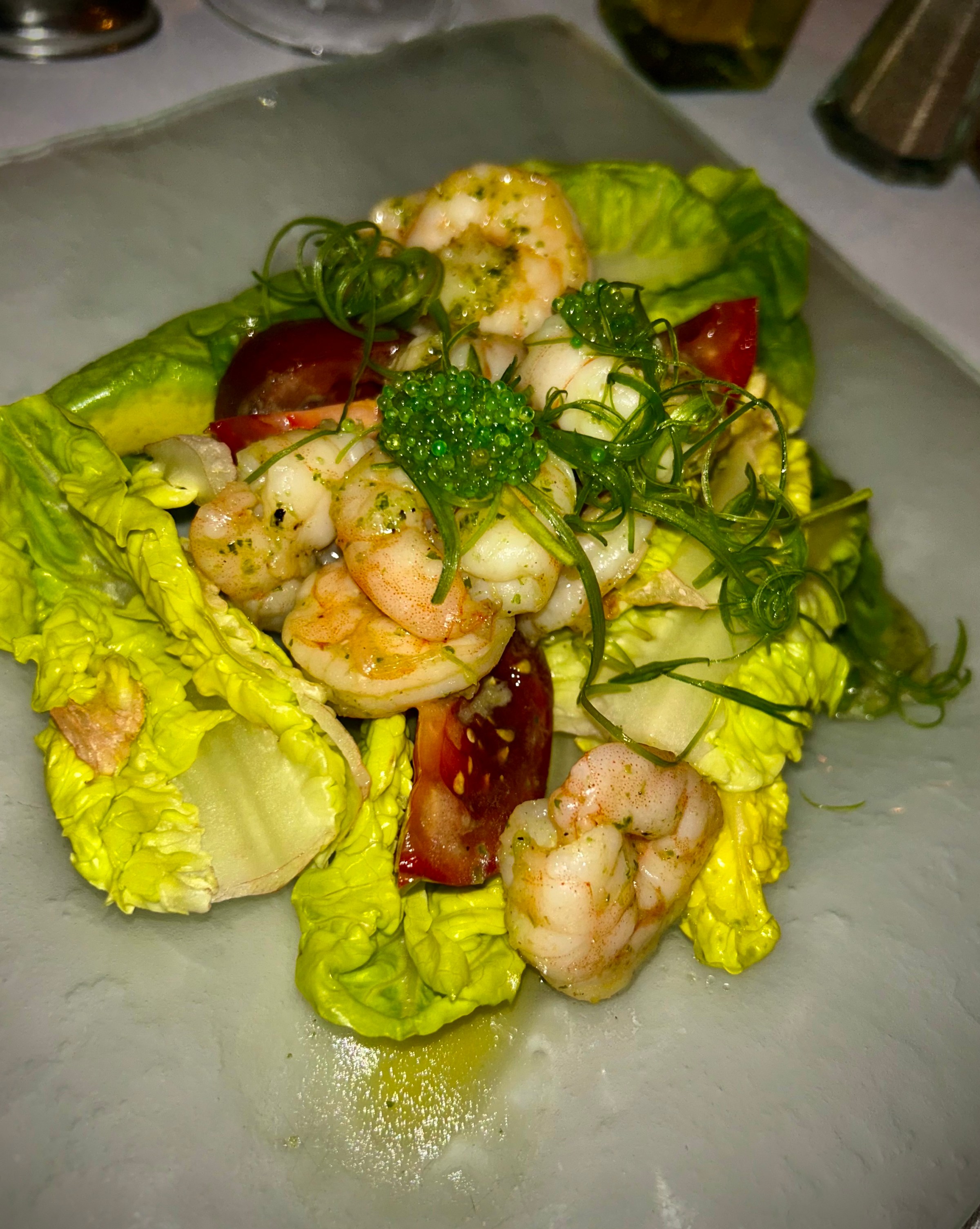 The shrimp salad at Orsay.