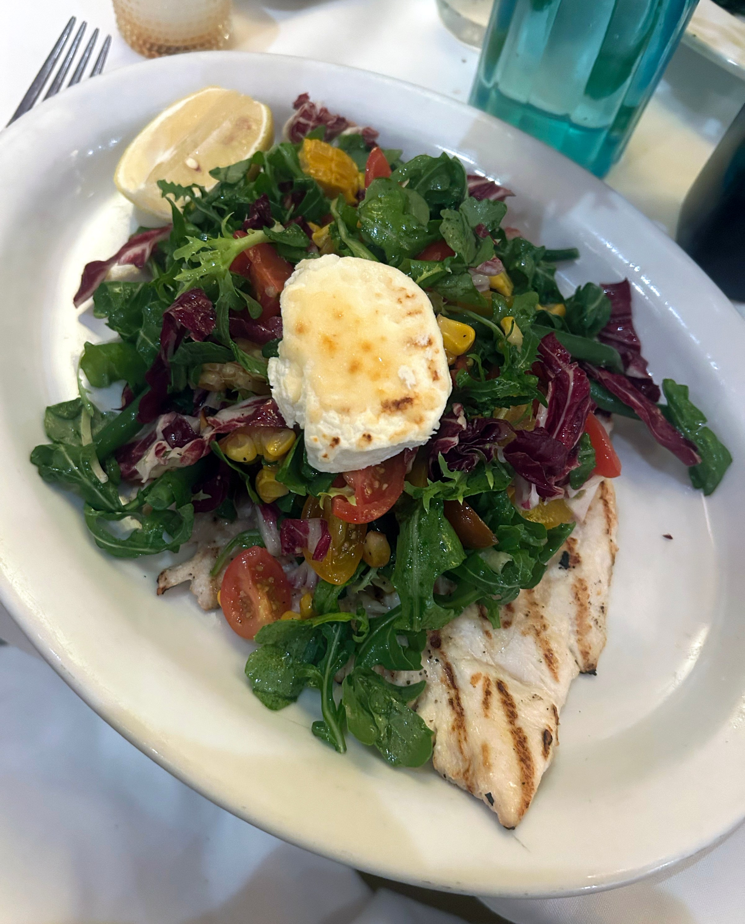 A chicken-salad-egg dish.