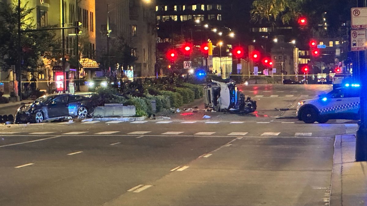 Serious rollover crash closes all lanes Michigan Avenue – NBC Chicago