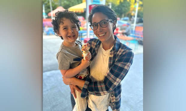 Mae Smith, pictured with her son, wants the next mayor to expand access to universal child care. (Courtesy of Mae Smith)