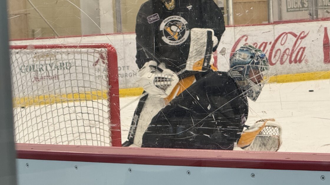 Pittsburgh Penguins goalie Artus Silovs; Penguins captains practices