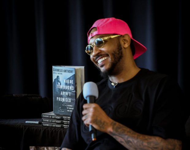 Carmelo Anthony discussed his memoir "Where Tomorrows Aren't Promised" during a book signing at The Garage at R House in Baltimore on Aug. 6th.
