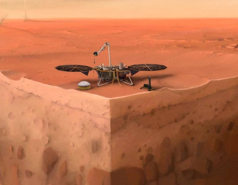 Illustration of NASA’s InSight Lander on Mars