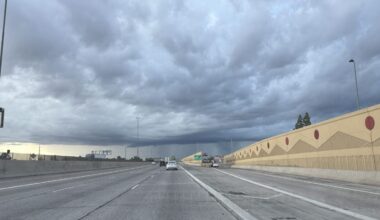 Scattered showers and lightning strikes were moving through portions of Phoenix metro area on Satur...