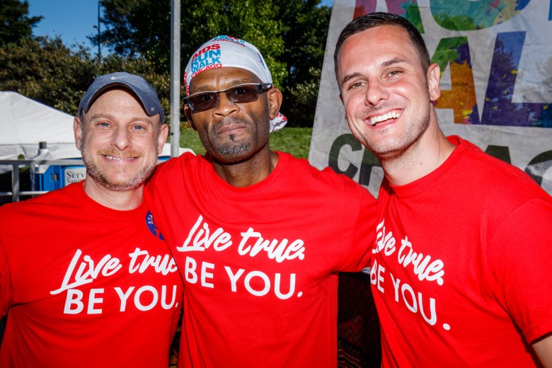 John Peller, Harry Tyner, Jr. and Edward Wagner at the 2018 AIDS Run & Walk Chicago. Photo provided by AIDS Foundation Chicago