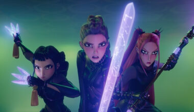 KPOP DEMON HUNTERS - (L-R) Zoey (voice by JI-YOUNG YOO), Rumi (voice by ARDEN CHO) and Mira (voice by MAY HONG) .