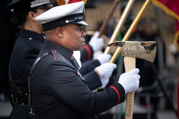 The LAFD honor guard presents the colors at the 9/11...