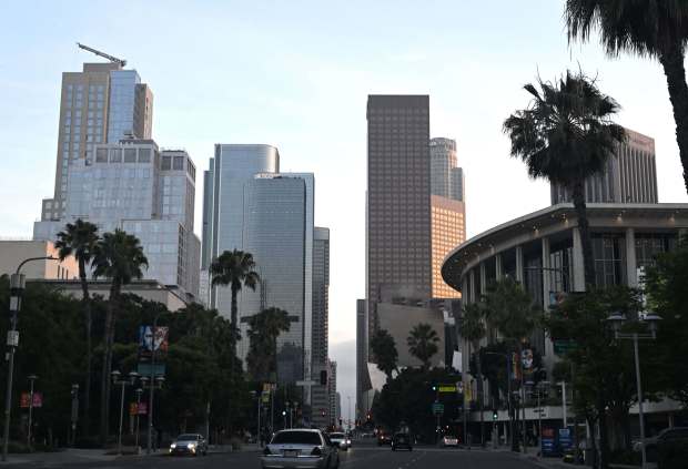 A view of Downtown in Los Angeles on Wednesday, June...