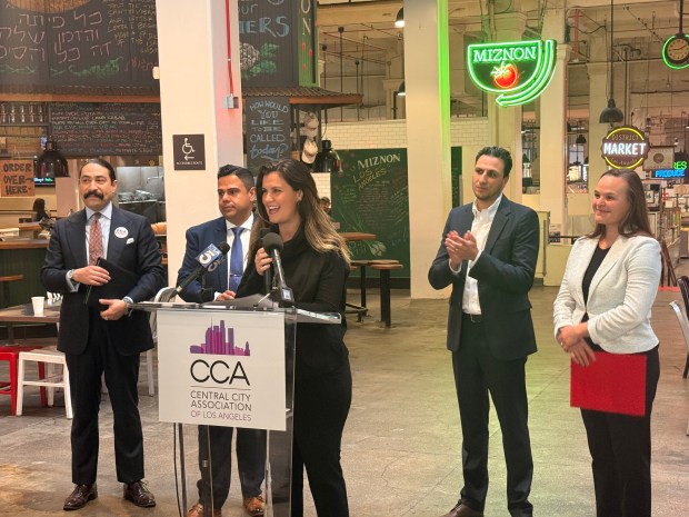 From left: Leslie A. Ridings, DTLA Residents Association Co-Founder; Assemblymember...