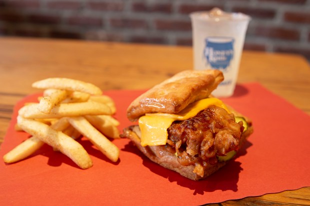 The fried chicken slider from Honey’s Kettle is a warm,...