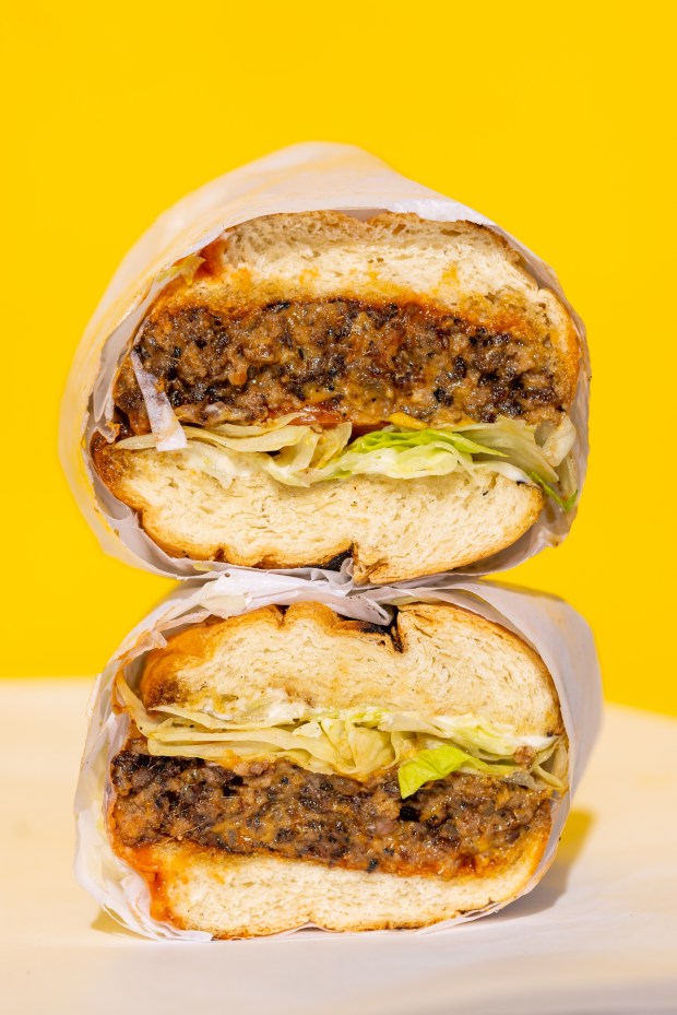 The classic chopped cheese from New York’s Chopped Cheese is...
