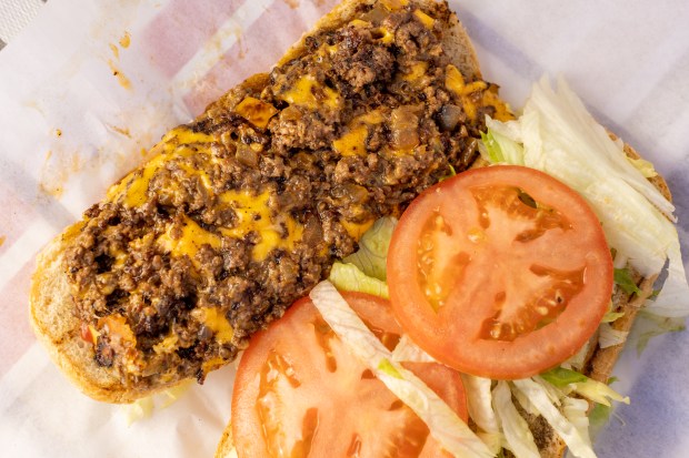 The classic chopped cheese from New York’s Chopped Cheese is...