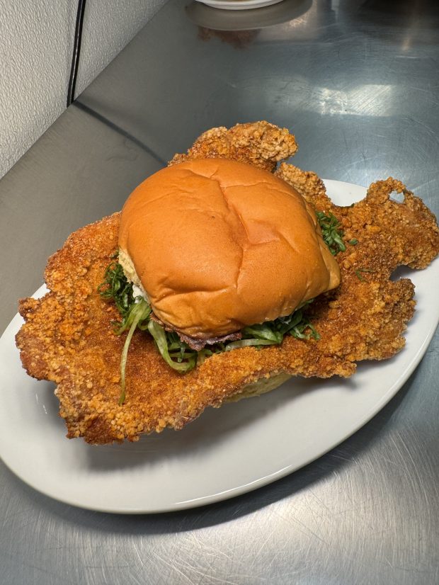 The Taiwanese XXL fried chicken sandwich from Open Market is...