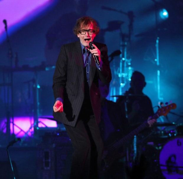 Britpop band Pulp with singer Jarvis Cocker performs at the...