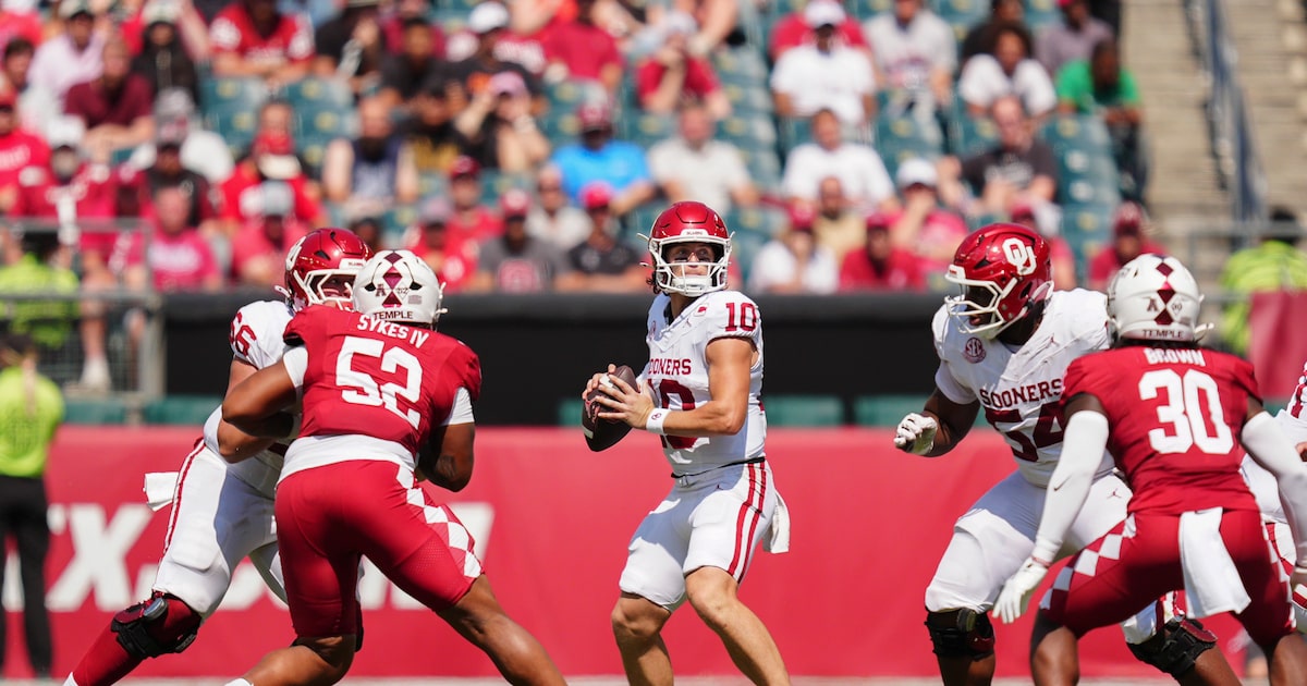 John Mateer, No. 13 Oklahoma maintain early-season dominance with victory over Temple