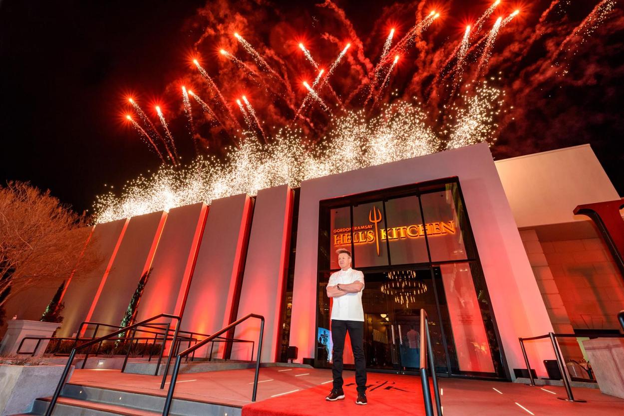 Chef Gordon Ramsay at the opening of the first Hell’s Kitchen restaurant at Caesar’s Palace, Las Vegas, in January 2018.
