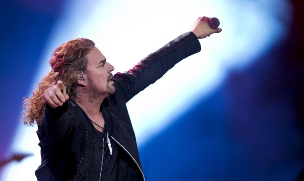 Mexican band Mana's Fernando Olvera performs during the 54th Vina del Mar International Song Festival on February 24, 2013 in Vina del Mar, Chile.